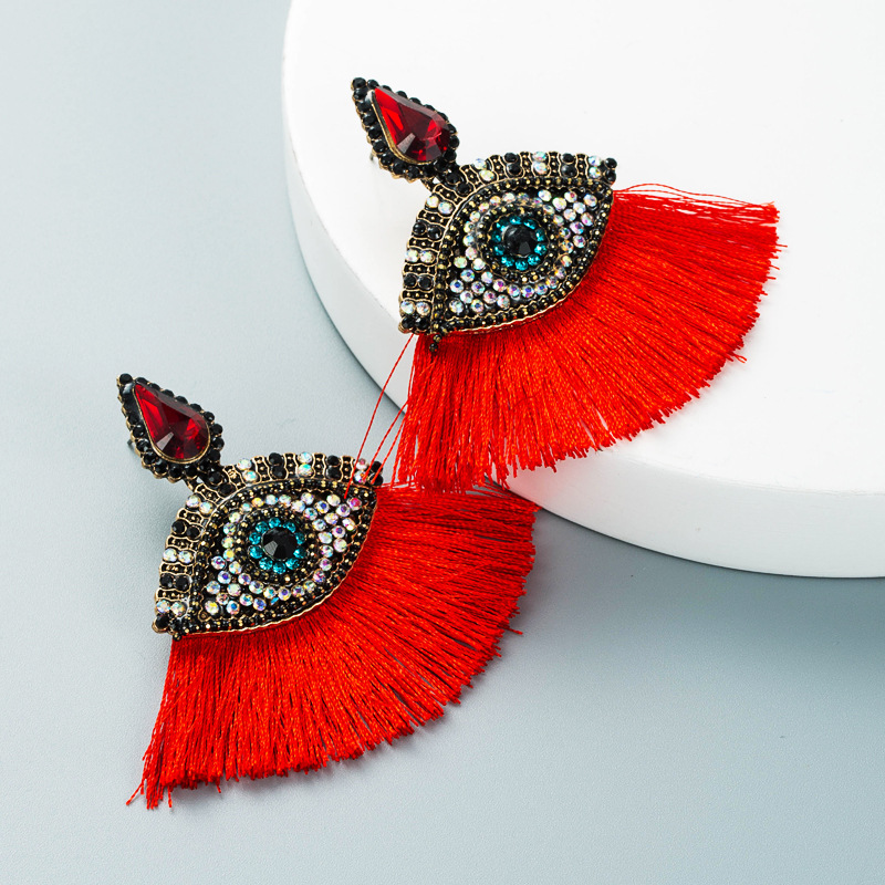 19g Weight Artificial Gemstones Inlay Material Earrings Classification Housewarming, Anniversary, Business, Wedding, Travel, Birthday, Festival Occasion Alloy Material Round Pattern Women'S Gender Diamond Design Fashion Style Coffee, Rose Red, White, Pink, Red, Green, Black Color Fashion Round Diamond Alloy Artificial Gemstones Earrings 4