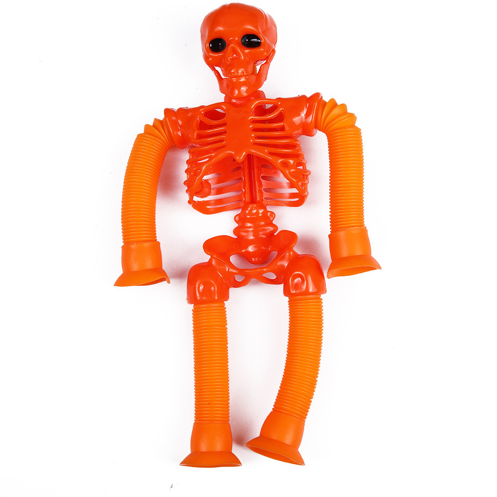 Halloween Skull Man Ventosa Tubo telescópico Alien Variedad de formas Tubo de estiramiento Juguete de descompresión de rompecabezas interactivo