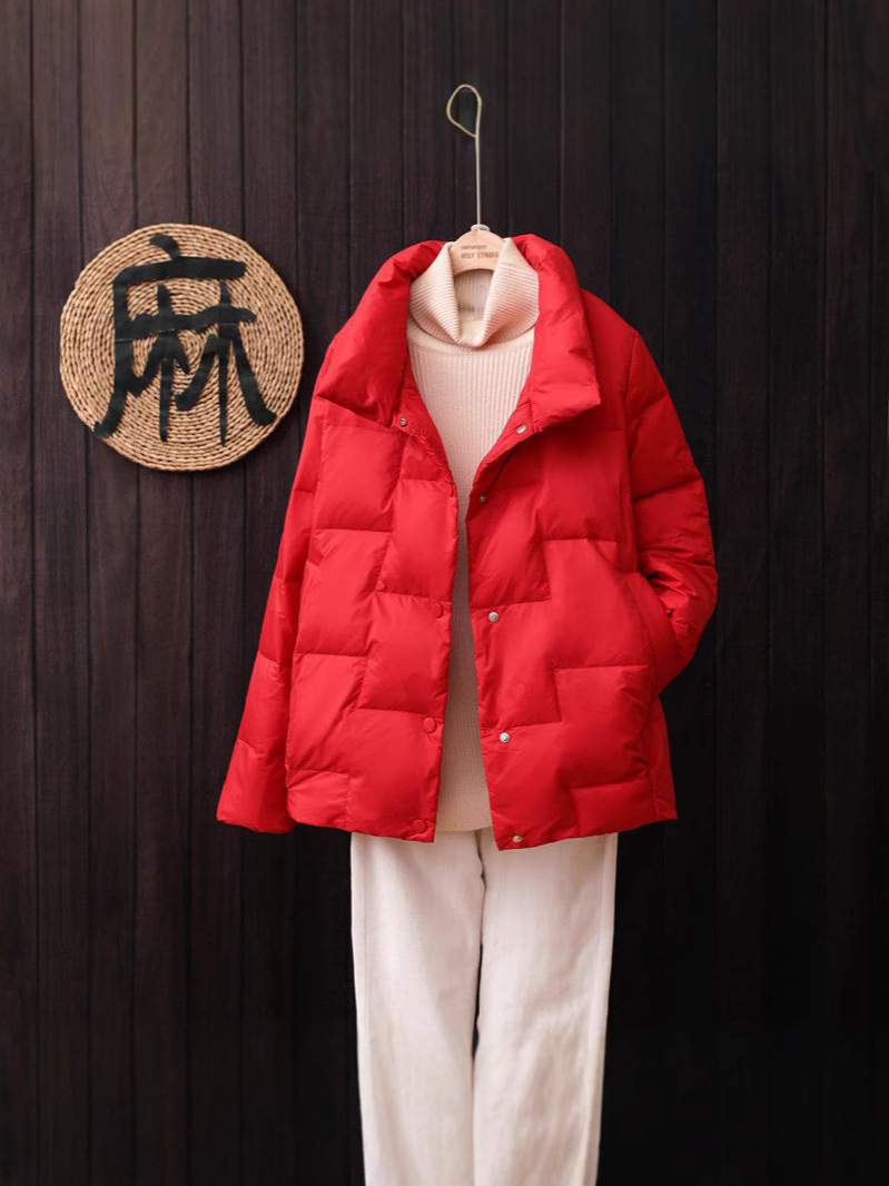 Otoño y invierno nuevo chaqueta de plumón ligera corta, moda ligera, delgada y grande chaqueta casual suelta, moda