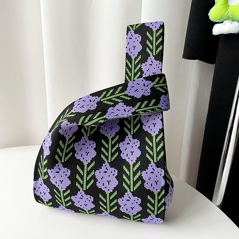 Bolsos, diseño de nicho femenino, bolso de punto personalizado, bolso tejido de un solo hombro de punto de todo fósforo, bolso de mano, bolso de mano