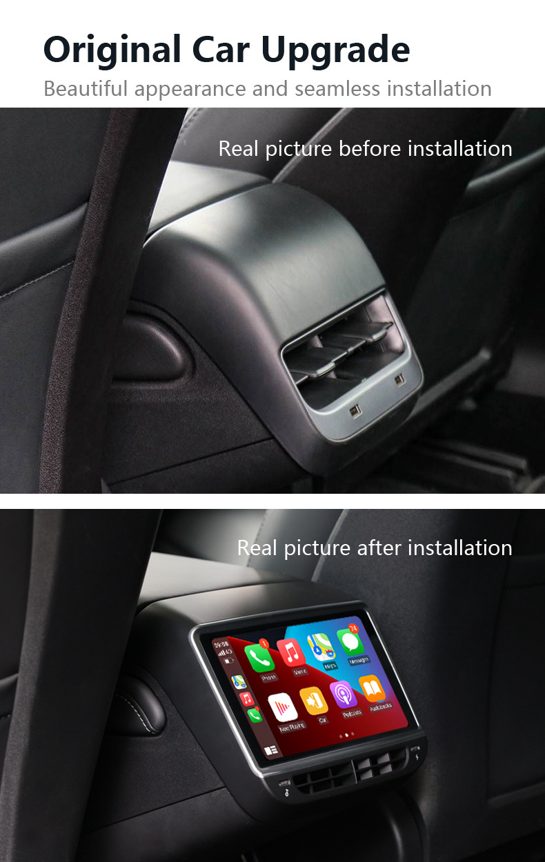 Suitable for Tesla Model Y/3 rear entertainment air conditioning control modified Android display screen QCM6125