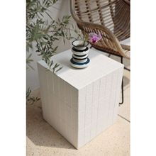 嘻物所 白色极简约马赛克纹路浴室边几几何角几沙发客厅现代茶几