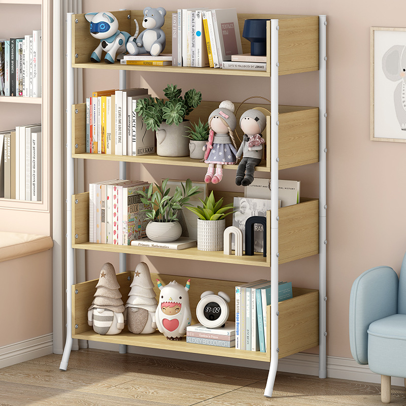 學生書櫃多層家用客廳收納置物飄窗臥室簡易小型落地實木兒童書架