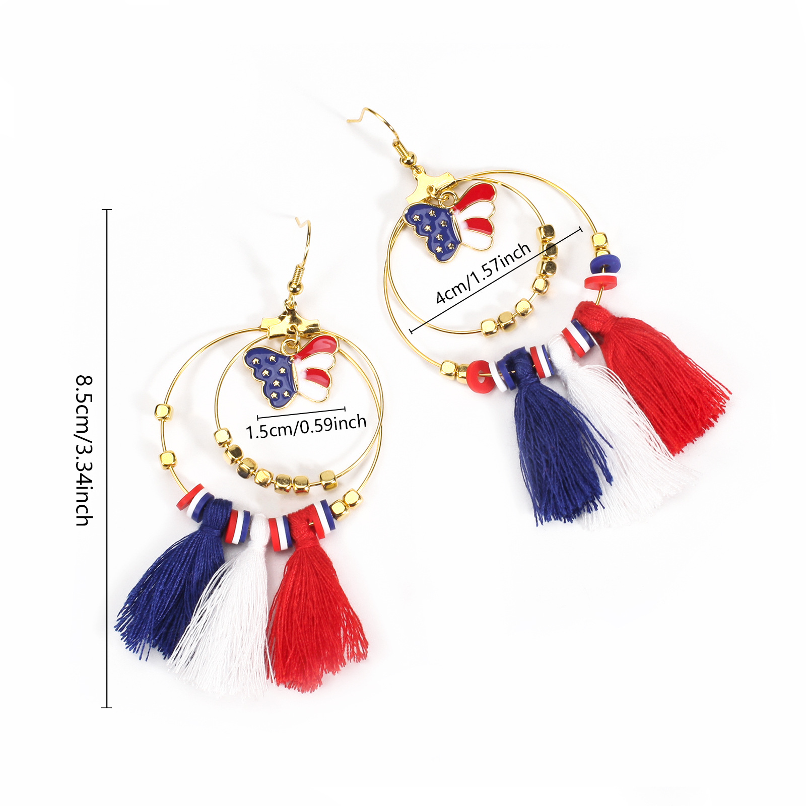 1 Pair Simple Style Classic Style Printing Printing Seed Bead Soft Clay Zinc Alloy Drop Earrings display picture 6