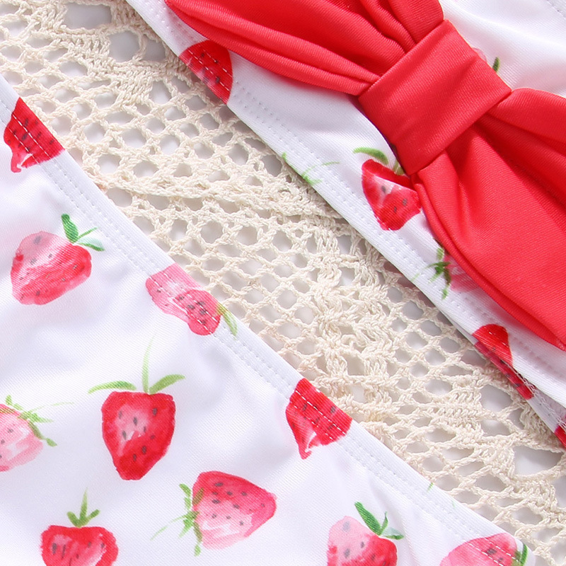 Girl's Cute Strawberry Polyester Tankinis display picture 5