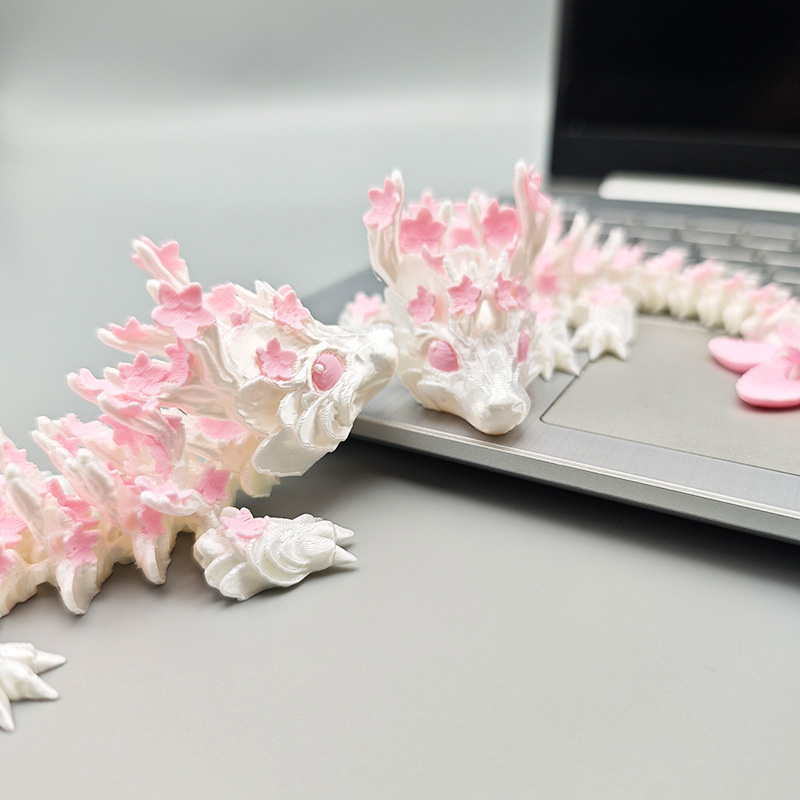 3D プリント桜ドラゴン関節中国のドラゴンのおもちゃモデル装飾装飾品シミュレーション動物フィギュア立体ドラゴン|undefined