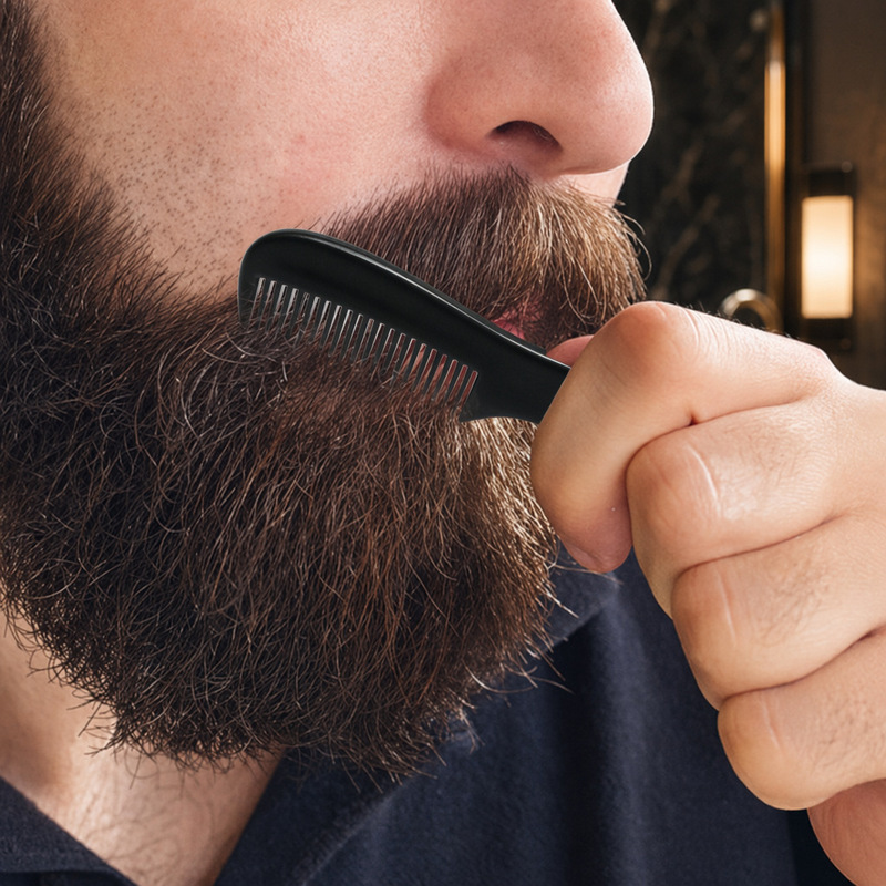 Men's Beard Styling Comb Plastic Mini Beard Comb Buckle Hair Grooming Amazon Cross-border Commodity Men's Beard Styling Comb Plastic Mini Beard Comb Buckle Hair Grooming Amazon Cross-border Commodity