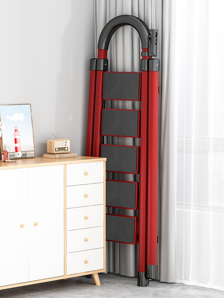 A5L Step Ladder Household Folding Telescopic Indoor Multi-functional A-Frame Stair with Thickened Climbing Aluminum Alloy Attic Ladder