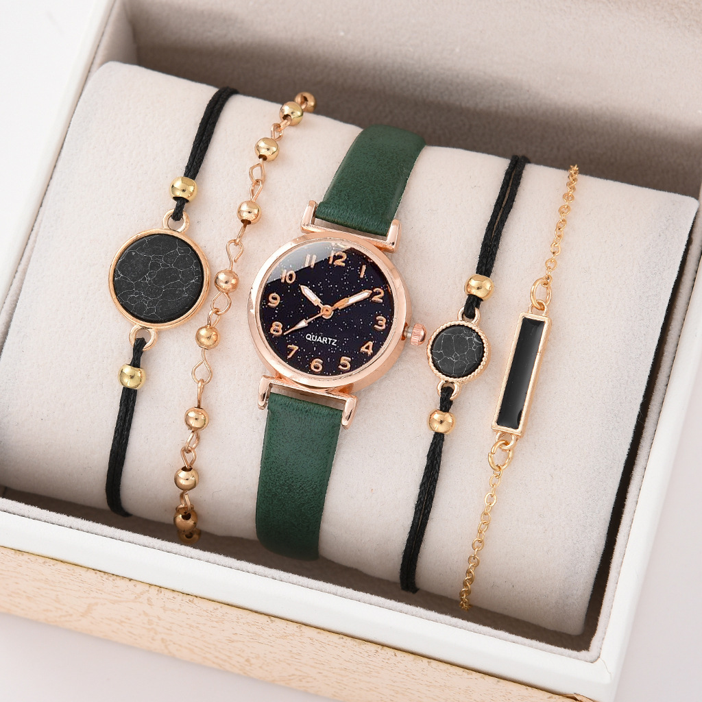New Ins Disc Casual Women's Watch Fashion All-match Simple Student Quartz Women's Watch Wristwatch Set_voghion.com