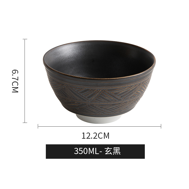 Tazón de sopa para el hogar de cerámica japonesa japonesa Tazón de fideos Tazón de ensalada de frutas de alto valor Tazón de comida individual Vajilla de alta calidad