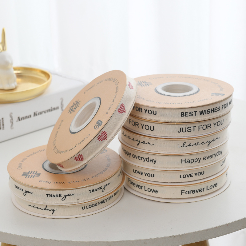 Cinta de algodón inglés estilo artístico pastel de flores frescas caja de regalo cinta de postre ramo de cinta paquete de material de diy