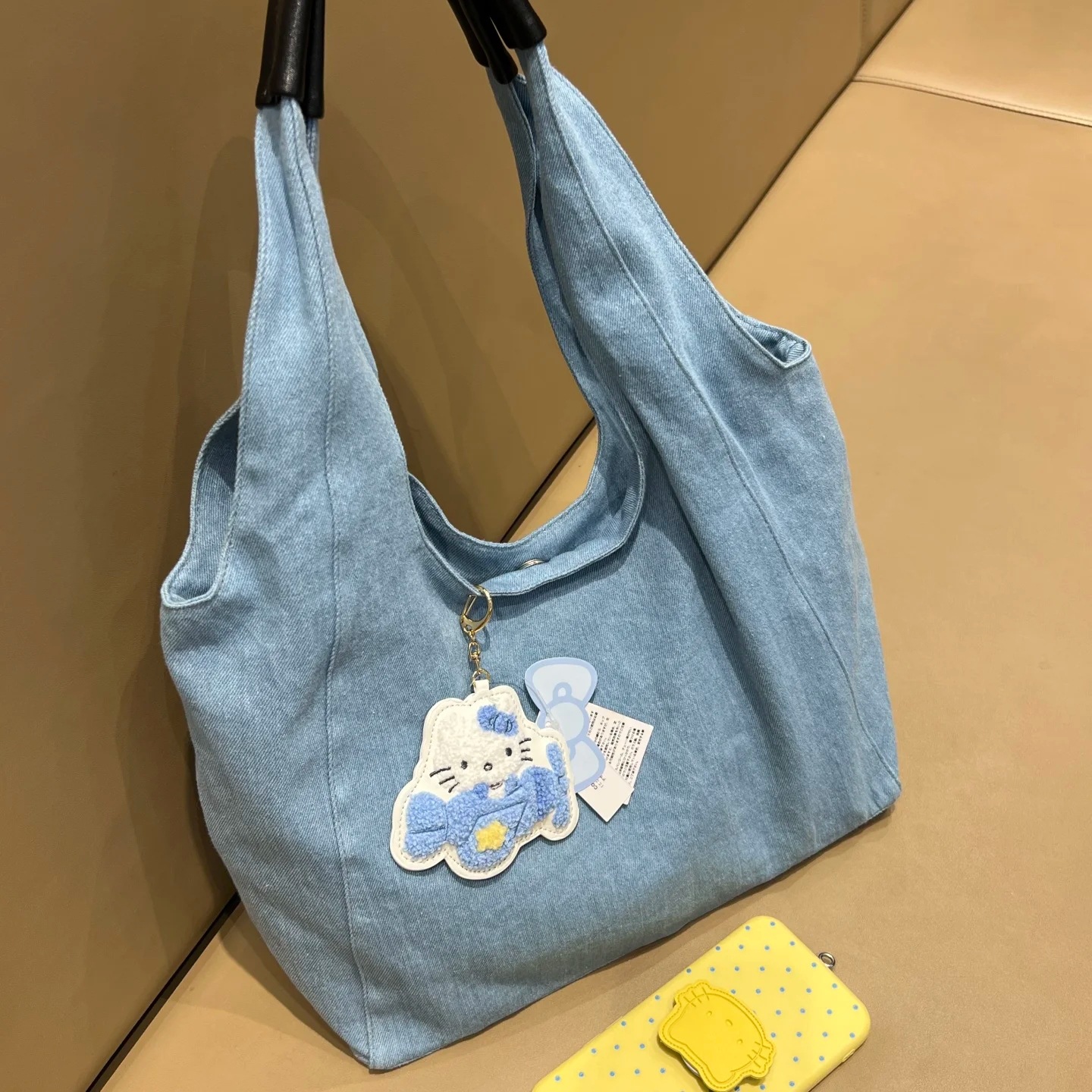 Korean Style Lazy Chic Denim Canvas Bag For Women 2025 New Large Capacity Tote Bag Academic Style Commuter School Bag - Thumbnail 3