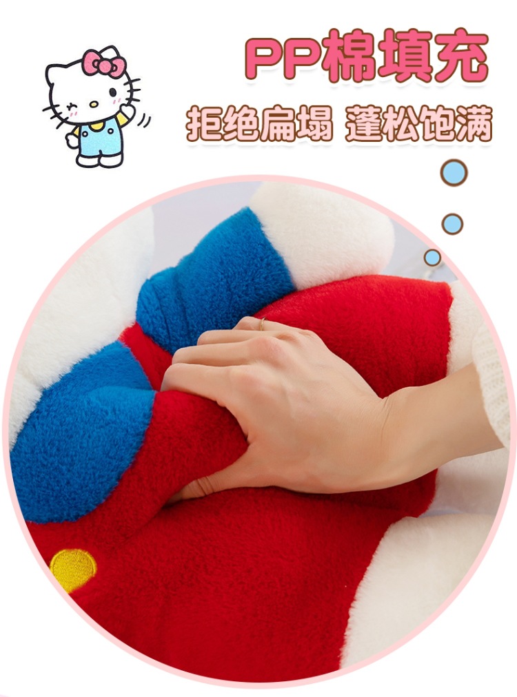 Hello Kitty plush toy KT cat with bow, large sleeping pillow doll