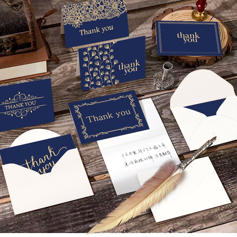 跨境教师节感恩贺卡带信封感谢手绘星云烫金卡片祝福七夕情人节