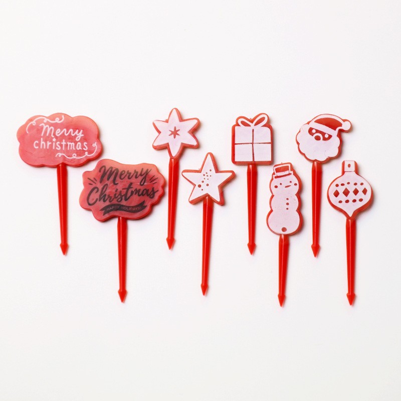 Cartoon japonés encantador tenedor de fruta transfronterizo venta caliente stick de fruta creativa decoración mini tenedor de fruta al por mayor