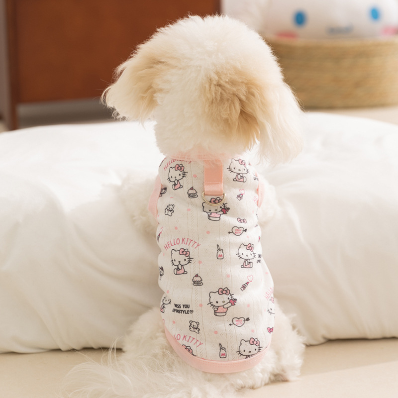 Perro de primavera y verano auténtico chaleco para perros de orejas grandes de marca compartida delgado gato transpirable peluche perro pequeño ropa para perros