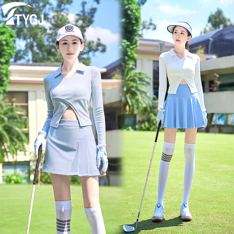 golf clothing women's long-sleeved T-shirt polo shirt slim-fit slimming top golf Sports women's clothing wholesale