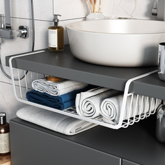 Manufacturer wholesale kitchen wall cabinet hanging basket storage shelf layered organizer wardrobe hanging storage rack medium size