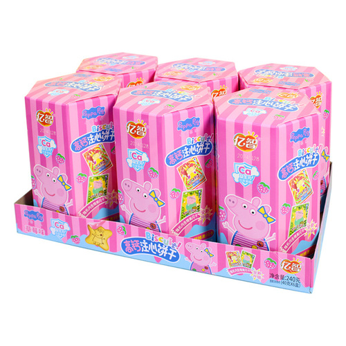 Milk Flavor Cookies Children's Snack Shop Wholesale Peppa Pig Chocolate Filled Cookies