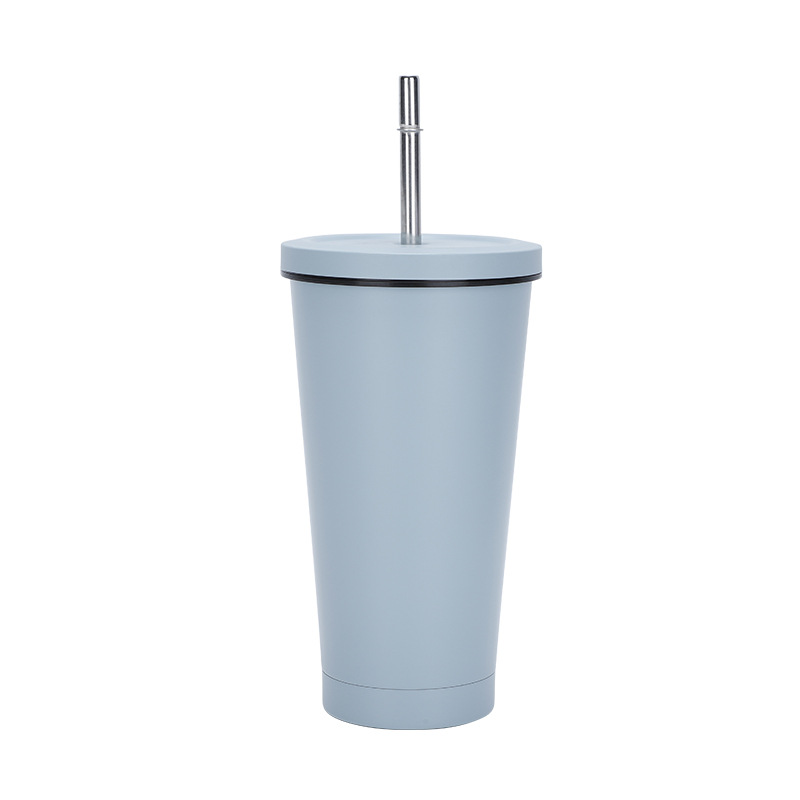 Suministro directo transfronterizo portátil de paja del coche taza de café de la Oficina taza de vacío de doble capa termo taza de regalo al por mayor