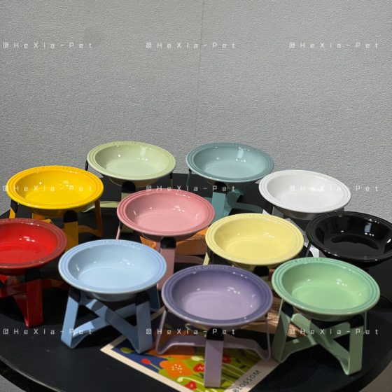 Rainbow gradient pre-meal plate pet bowl plate cat bowl canned bowl snack plate 15cm plate flying dish bowl