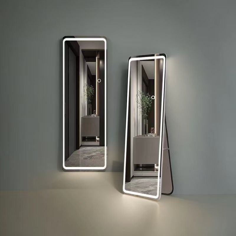 Espejo de prueba de suelo, espejo luminoso, espejo de cuerpo entero, espejo luminoso de suelo, espejo inteligente de suelo