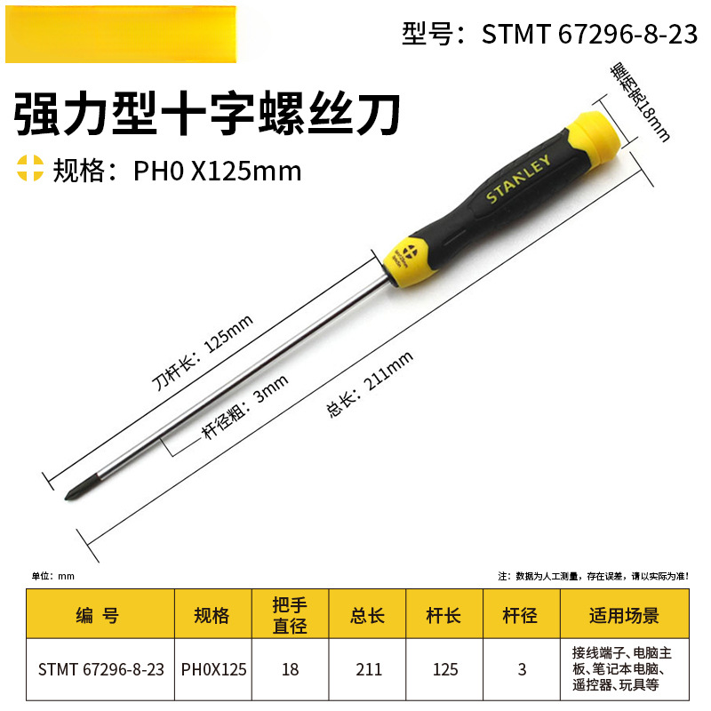 Stanley aluminio acero super duro cruzada destornillador conjunto de herramientas portátil doméstico desmontaje máquina de lote eléctrico