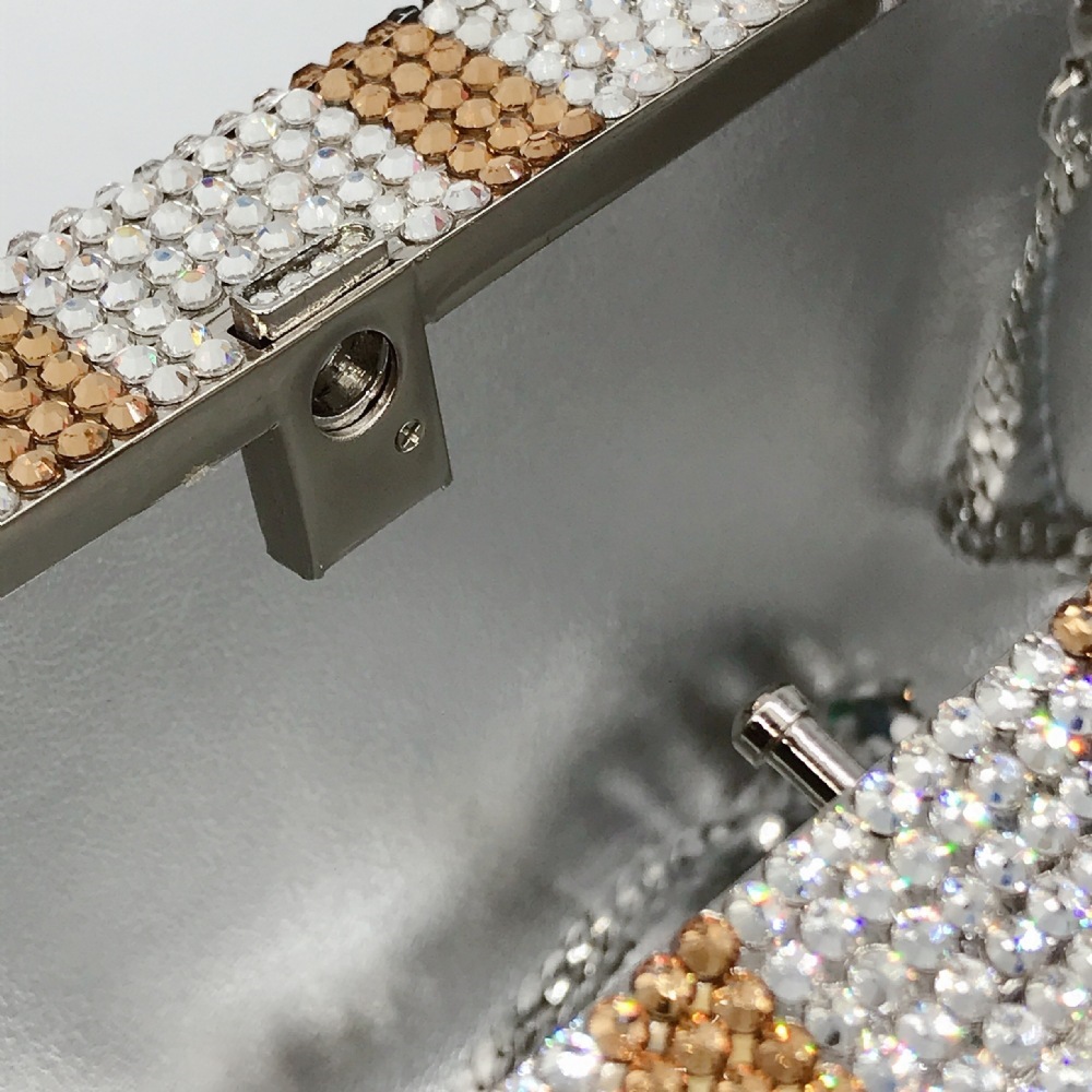 Fabricantes de bolsas de cena de diamantes hechas a mano como un paquete de dólares de oro de mano bolsas de mujeres embrague duro