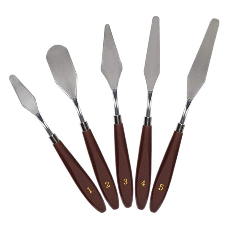 5 piezas de chocolate raspador crema pequeña espátula decoración de pasteles y suavizado espátula color mezcla hornear herramienta traje