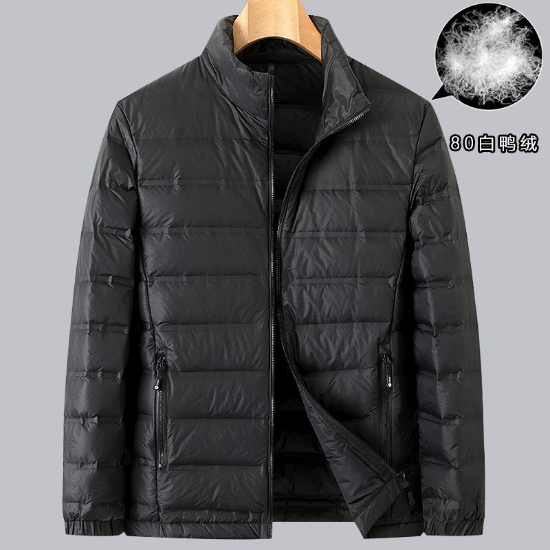 Fat Brother Autumn and Winter Workwear Men's Stand Collar Lightweight down Jacket Youth Plus Size White Duck down Thin Style