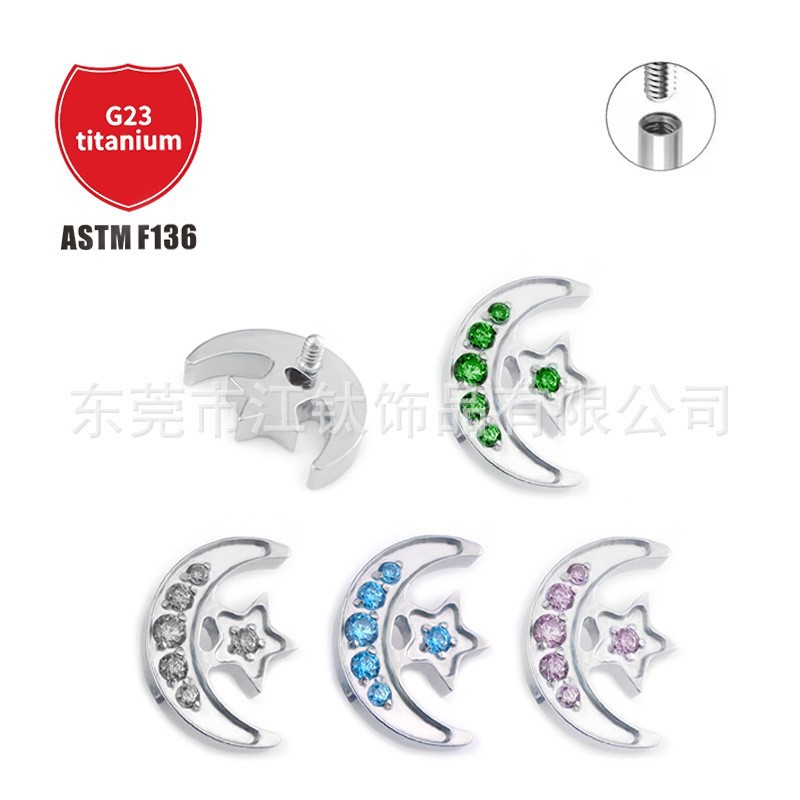 Pointed titanium steel lip stud product view