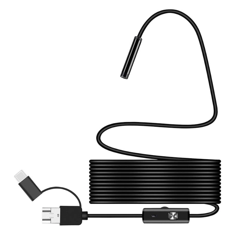 Трансграничный 5,5 мм промышленный мобильный телефон «Три в одном» компьютерный эндоскоп 1-10 м USB инструмент для автоматического ремонта трубопроводов