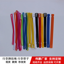 伟鹏供应各种塑料绳 箱包配件吊绳现货可混批PVC行李牌带子挂绳