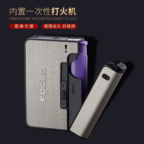 Cross-border YH001 replaceable lighter automatic cigarette box creative cigarette box separate 10-piece cigarette box wholesale