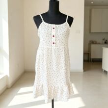 棉纱睡衣纯棉女士夏季绉布双层纱两件套装印花家居服碎花吊带睡裙