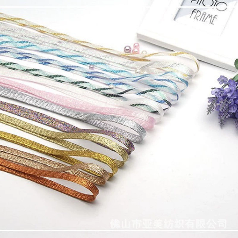 В наличии 10 мм Fit Board Shoes кроссовки McQueen Шнурки Золотые и серебряные шелковые красочные AJ Flash Плоские шнурки Блестящая веревка