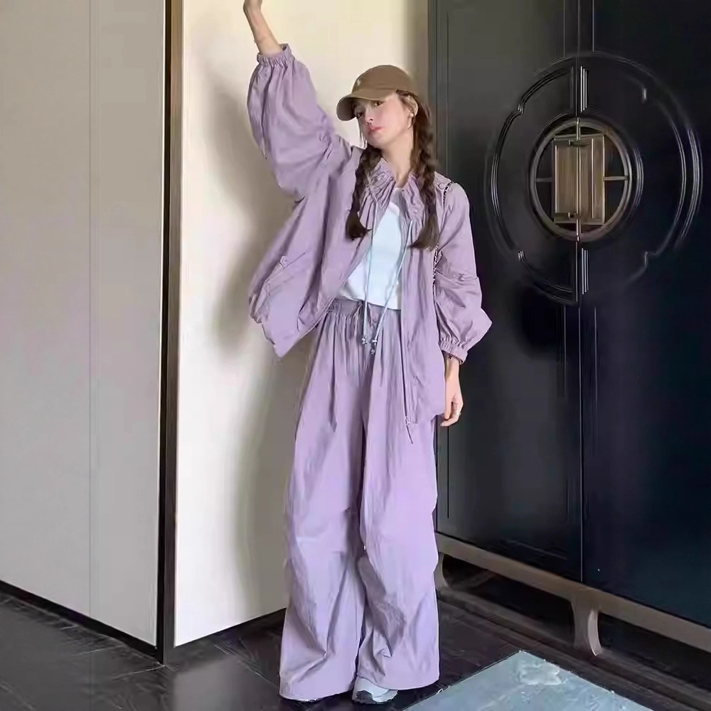 Korean Style Sun Protection Sports Suit Women's Jacket Early Autumn New Versatile Casual Style Slim Overalls Suit