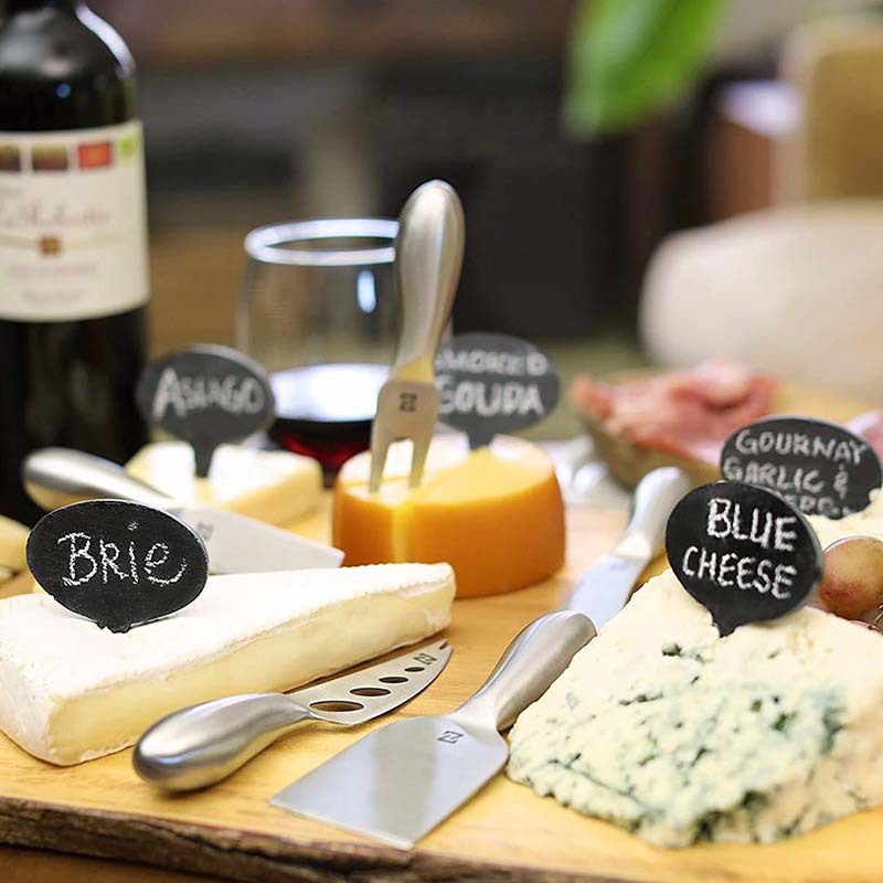 Venta al por mayor de queso pizarra marca pizarra queso signo comida pequeño palo con escritura libre de polvo pluma pastel postre signo