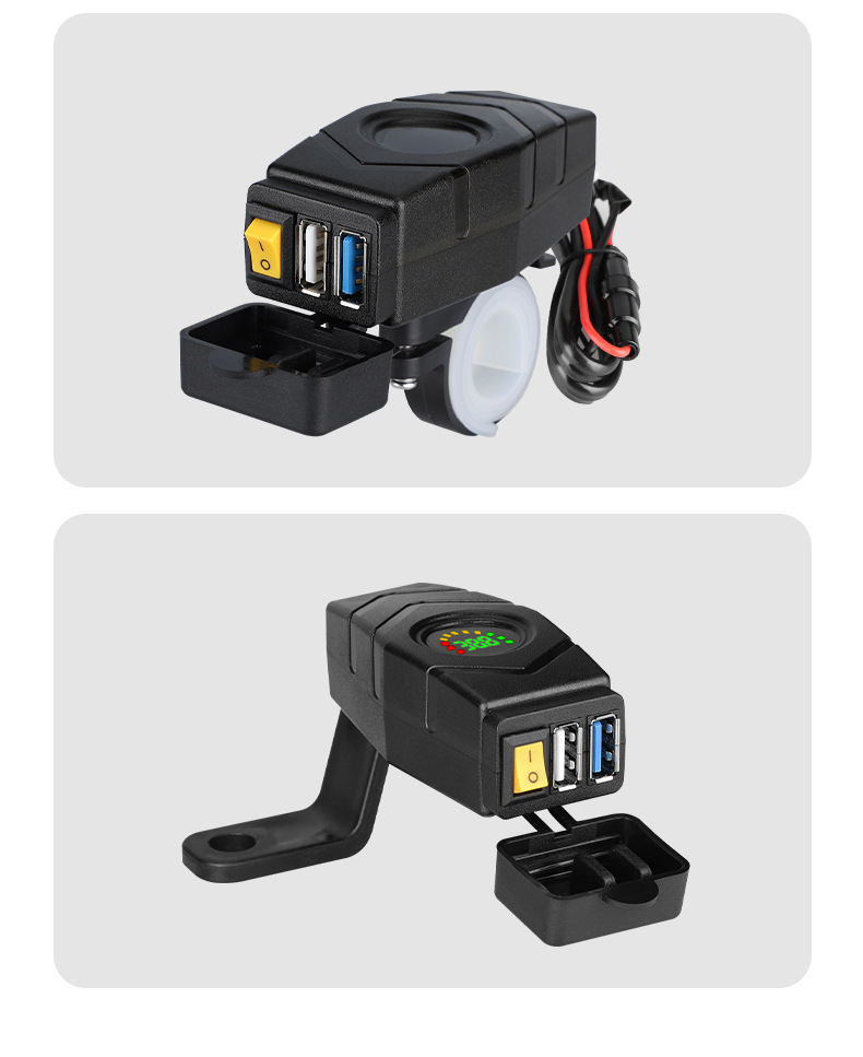 Elektrofahrzeug-Handy-Ladegerät QC3.0 18W Schnellladung 48V 60V 72V Akkufahrzeug modifiziertes Auto USB-Schnittstelle