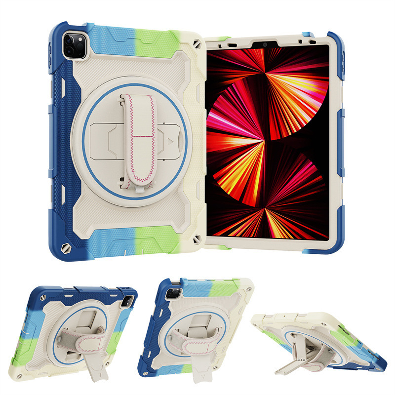 Suitable for iPad Air6 11 Silicone Tablet Case Strap Hand Strap Pc Rotating Stand Pro13 Anti-Fall Protective Case Suitable for iPad Air6 11 Silicone Tablet Case Strap Hand Strap Pc Rotating Stand Pro13 Anti-Fall Protective Case