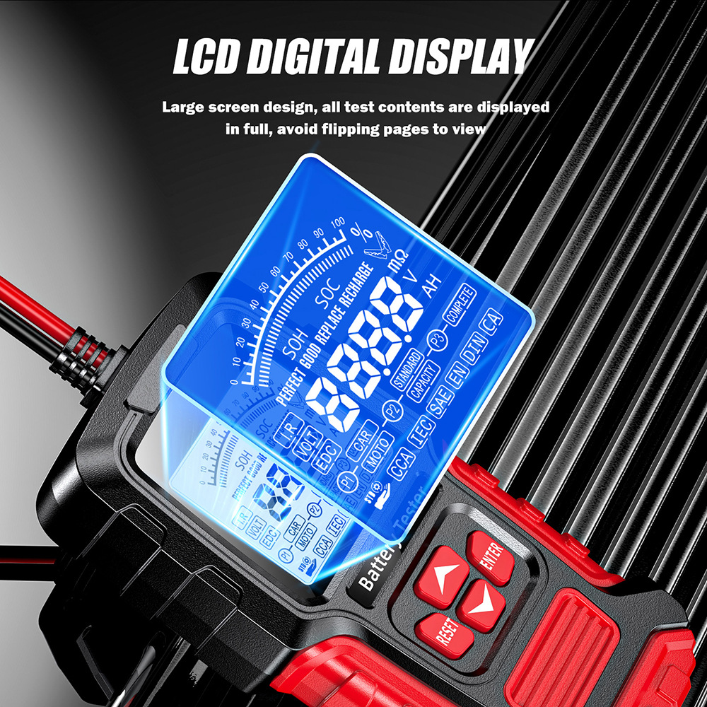 English battery tester battery capacity meter car battery voltage internal resistance meter motorcycle battery tester