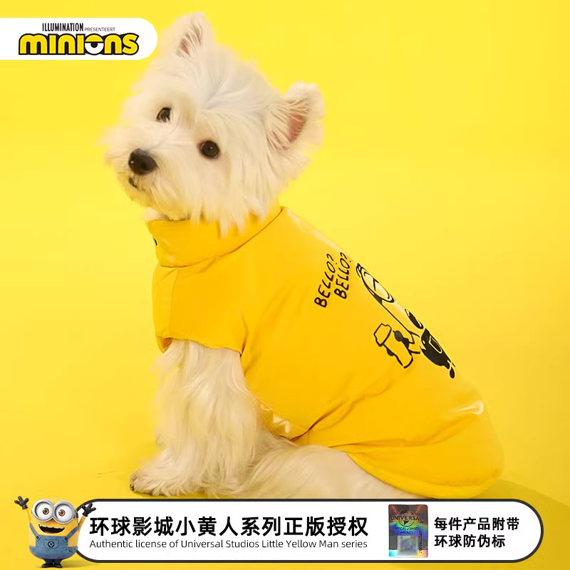 Miniones Amarillos| belloCoffee chaleco de plumón otoño invierno calentamiento ropa de perro chaqueta de plumón para mascotas