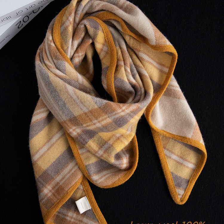 100% Wool British Plaid Scarf Shawl Dual-Purpose Winter Warm Double-Sided Plaid Scarf 100% Wool British Plaid Scarf Shawl Dual-Purpose Winter Warm Double-Sided Plaid Scarf
