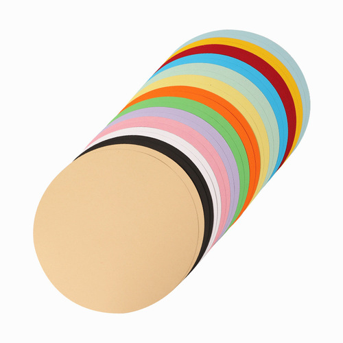 Round Cardstock Colored Drawing Paper Black White Kraft Paper Thickened Kindergarten Handmade Painting Thick Hard White Round Cardstock