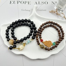 爆款佛珠星月字紫檀木手串首饰佛寺庙摆摊夜市展销会跑量手串批发