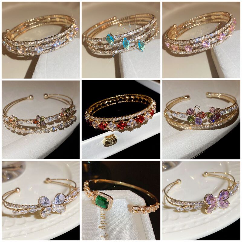 European and American Exquisite Butterfly Double-Layer Geometric Zircon Bracelet, Fashionable and Elegant Wristband, Light Luxury and High-End Jewelry for Women European and American Exquisite Butterfly Double-Layer Geometric Zircon Bracelet, Fashionable and Elegant Wristband, Light Luxury and High-End Jewelry for Women
