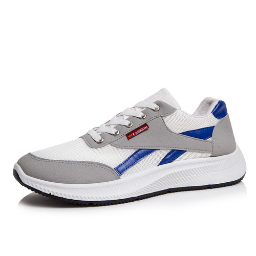 Casual men's shoes, spring mesh trendy student running shoes, fly woven lace-up sports travel soft-soled men's shoes