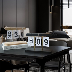 北歐風木質日曆擺件桌面餐桌時間檯曆幼兒園日期美食播報拍攝道具