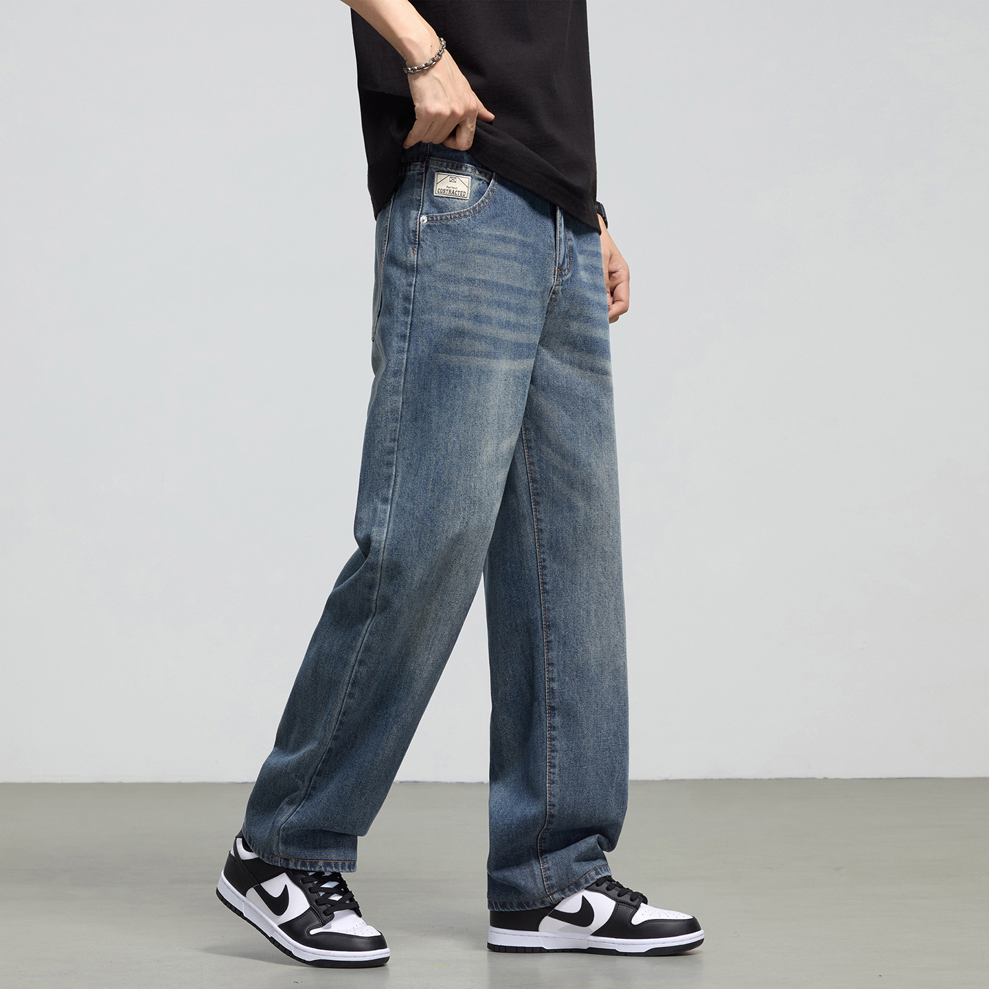 Shanggu ropa de hombre primavera jeans recto para hombres Xintang vaqueros de capital suelta casual hombre pantalones recto de lujo ligero