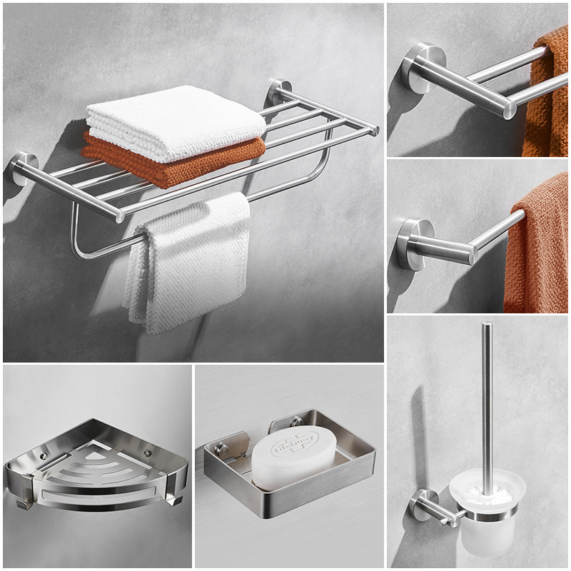 Toallas de acero inoxidable 304 toallas de baño sin perforación estante de toallas de baño pared estante de almacenamiento accesorios de hardware de baño